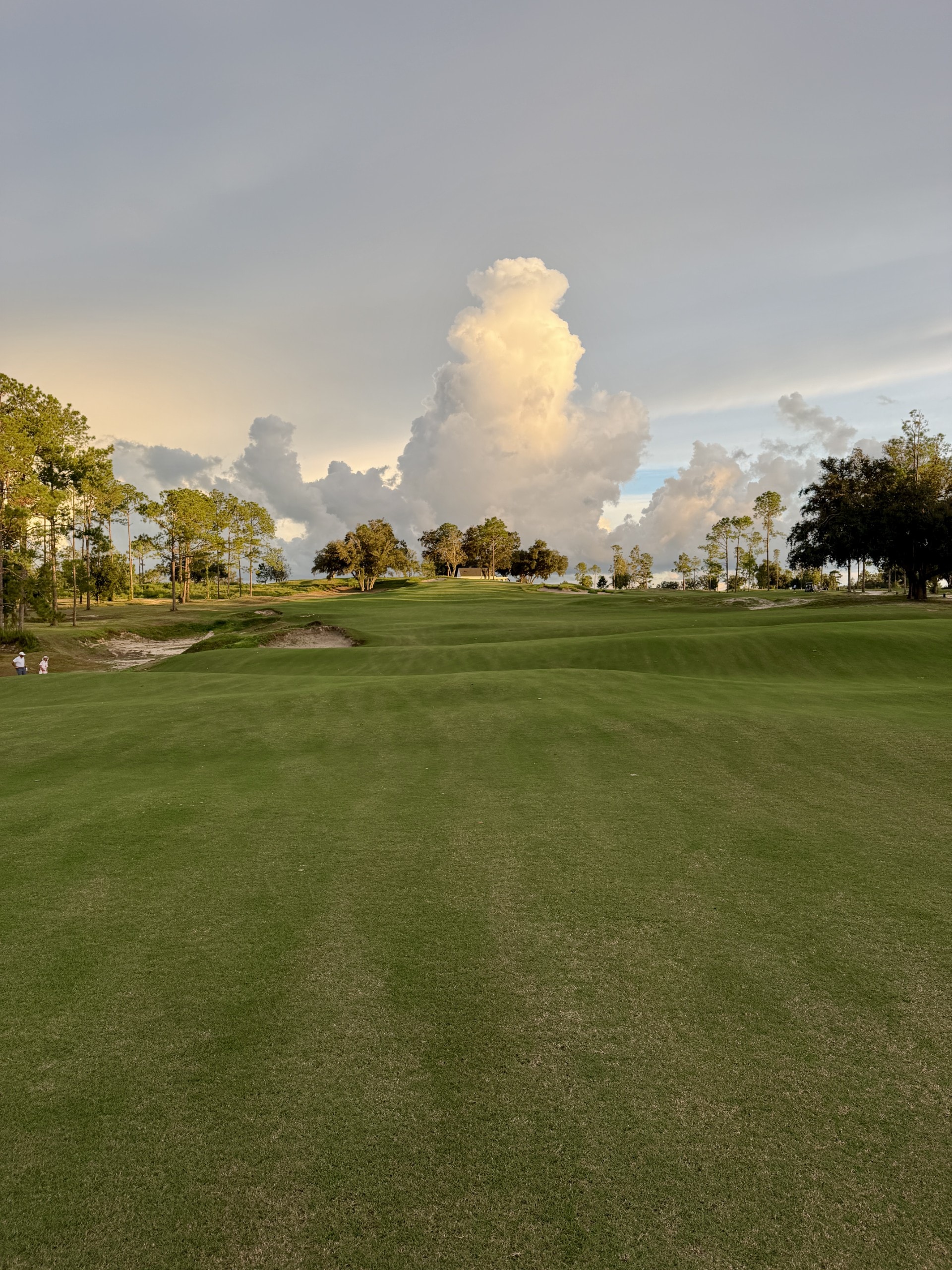 Storm clouds gather over the fairway