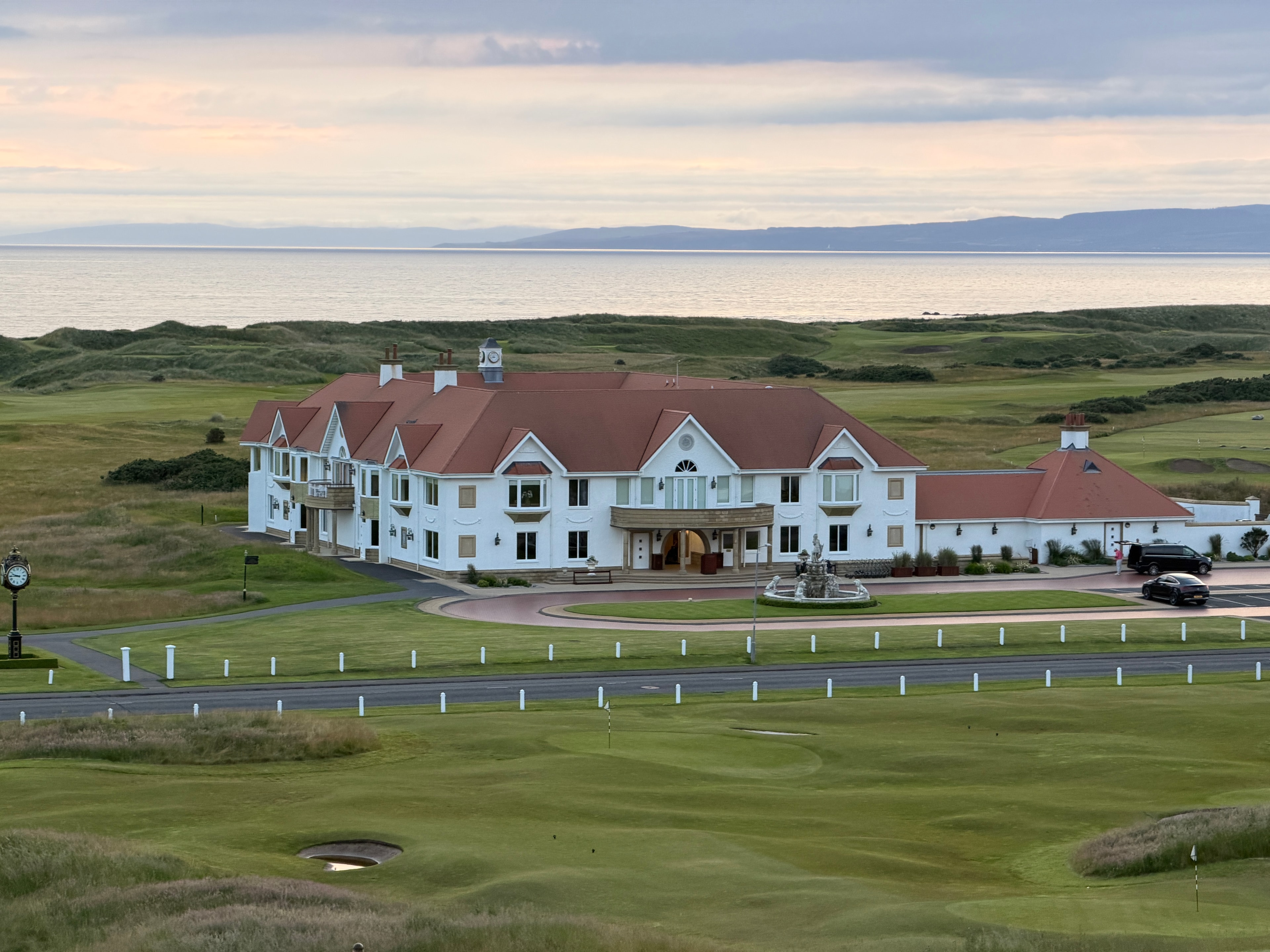 The iconic clubhouse overlooking the Firth of Clyde
